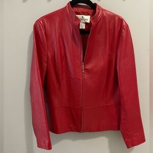Russell Kemp Vintage Lipstick Red Leather Jacket 14
